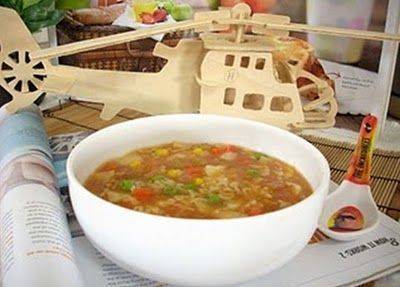 Món chay : Soup Nui Alfabeto .